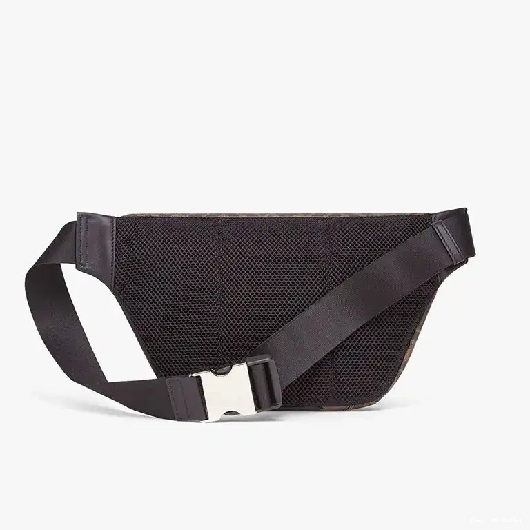 Cheap Bag In Fendi Brown Belt Fabric Motif FF Coffee 0507